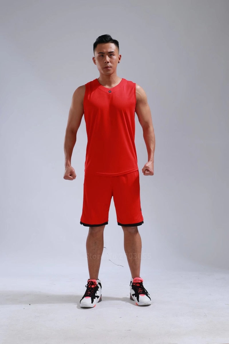 Men's Women's Basketball Jerseys Uniforms Set blank breathable dry quick basketball shirts+shorts suits Set The Clothing Company Sydney