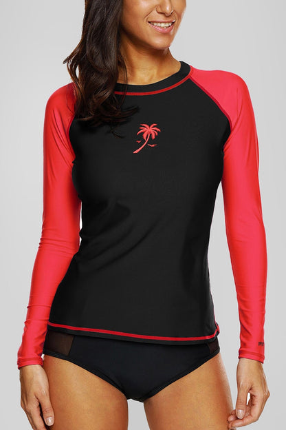 Women's Rashguard Swimwear Long Sleeve Rash Guard Surfing Top Colorblock Swimsuit Shirts UPF50+ Beach Wear The Clothing Company Sydney