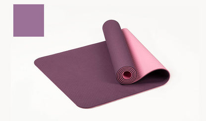183*61cm 6mm Thick Double Color Non-slip TPE Yoga Mat Quality Exercise Sport Mat for Fitness Gym Home Pad with Carry Bag The Clothing Company Sydney
