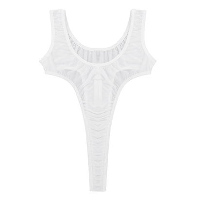 Adults Transparent Swimsuit Fused High Cut Monokini Thong Leotards Bodysuit One Piece Perspective Sheer Lingerie Swimwear The Clothing Company Sydney