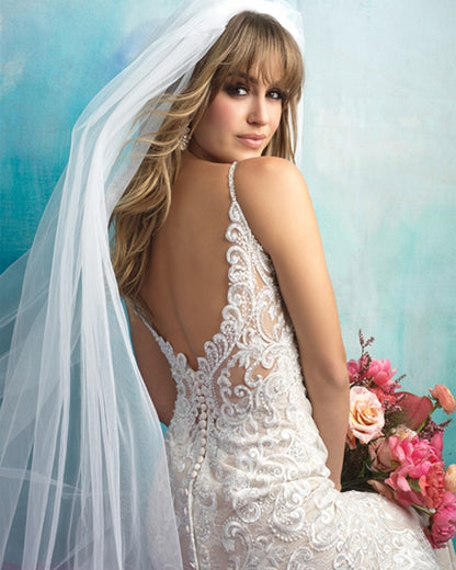 Spaghetti Straps V-neck Backless Beading Appliques Lace Mermaid Bridal Wedding Dress The Clothing Company Sydney