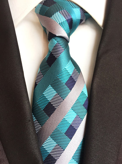 Luxury 8cm Men's Classic Tie Silk Jacquard Cravatta Floral Plaids Necktie Striped Ties Man Business Wedding Accessories The Clothing Company Sydney