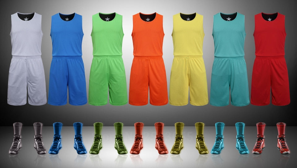 2 Piece basketball jerseys Set Uniforms kits Kids Women Girls Boys Men Reversible Basketball Double-side Sportswear The Clothing Company Sydney