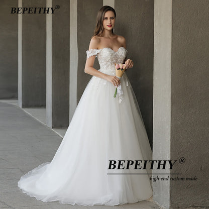 Sweetheart A Line Ivory Wedding Dress Off The Shoulder Vestido De Novia Women Lace Bridal Gown Sleeveless Bridal Dress The Clothing Company Sydney