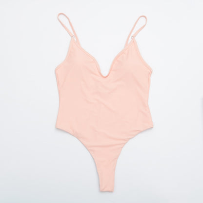 Solid One Piece Swimsuit Swimwear Bodysuit Swimsuit Push Up Monokini High Waist Bathing Suits Beach Wear The Clothing Company Sydney