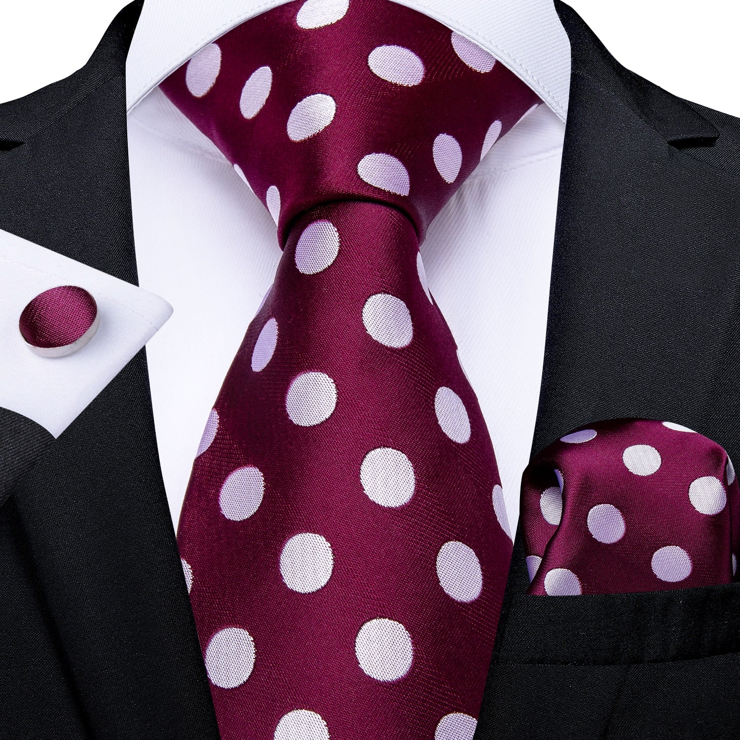 Designer Wedding Men's Tie Red  Solid Striped Paisley Neckties For Men Business Hanky Cufflinks Tie Set The Clothing Company Sydney