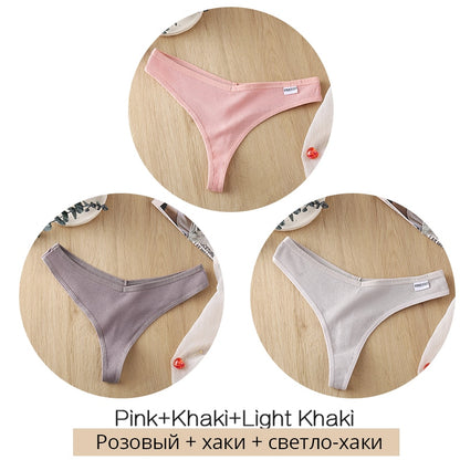 3 pack/Set Women's Cotton Mix Thongs Panties Low Waist G-String Briefs Ladies Brazilian Lingerie Girls Breathable Intimates The Clothing Company Sydney