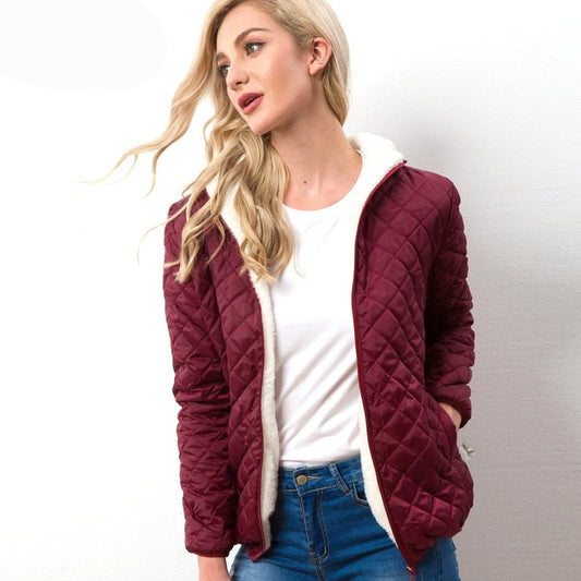 Women's Hooded Jacket Casual Basic Warm Velvet Lamb Parka Coat  Autumn Winter New Solid Light Soft Outerwear The Clothing Company Sydney