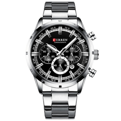 Men's Watch Luxury Sports Quartz Mens Watches Full Steel Waterproof Chronograph Wristwatch The Clothing Company Sydney