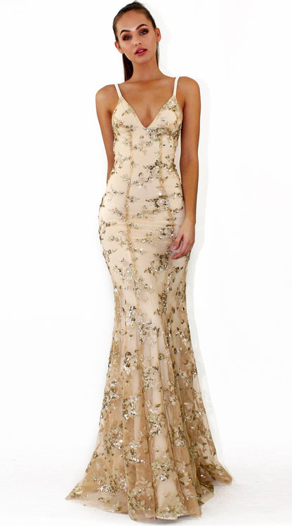 Cosy Dress Latest Party Cocktai Prom V-Neck Backless Spaghetti Strap Sleeveless Sequined Wedding Maxi Formal The Clothing Company Sydney
