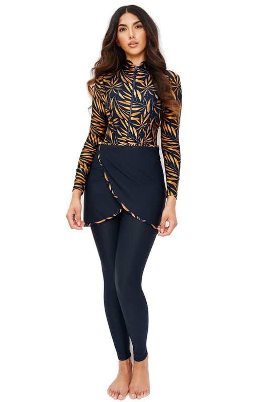Conservative Swimwear Women Modest Patchwork Long Sleeves Sport Swimsuit 3 Piece Bathing Suit The Clothing Company Sydney