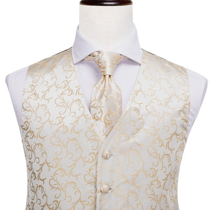 4Piece Mens Vest for Suit Luxury Paisley Floral Plaid Suit Silk Vest and Tie Set Blue Gold Red Sliver Wedding Vest The Clothing Company Sydney