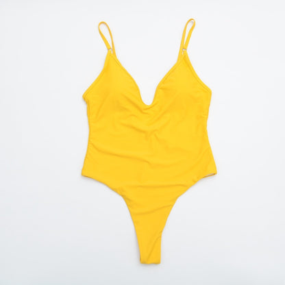 Solid One Piece Swimsuit Swimwear Bodysuit Swimsuit Push Up Monokini High Waist Bathing Suits Beach Wear The Clothing Company Sydney