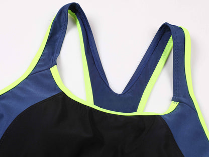 One-piece Sports Swimwear Sport Swimsuit Colorblock Open Back Beach Wear Fitness Bathing Suits The Clothing Company Sydney