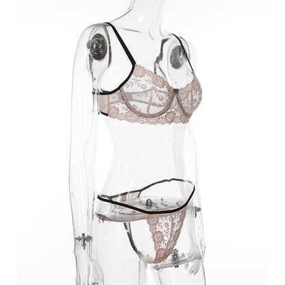 2 Piece Underwear See Through Bra Embroidery Floral Lingerie Transparent Set Clothing Company Sydney
