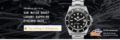 San Martin 40.5mm Water Ghost V3 Sub Diver Luxury Men's NH35 Automatic Mechanical Business Wristwatches Sapphire 20Bar Watch The Clothing Company Sydney