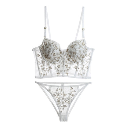 2 Piece Classic Women underwear Set Lace Push Up Bra And Panty Sets Embroidered Brassiere Adjustable Gathered Lingerie The Clothing Company Sydney