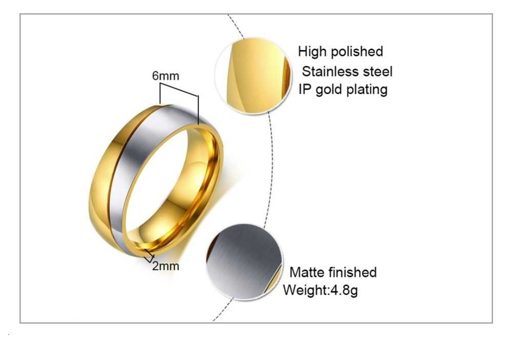 Temperament Wedding Rings For Women Men CZ Stones Stainless Steel Engagement Band Anniversary Personalized Gift Jewellery The Clothing Company Sydney