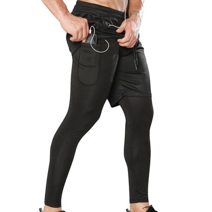 Men's Gym Pants Outdoor Tights Double-Layer Quick Drying Bodybuilding Casual Fitness Running Workout Basketball Sweatpants The Clothing Company Sydney