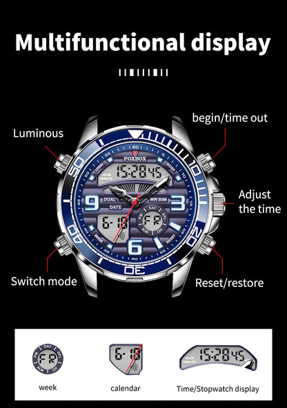 Lige Brand Foxbox Digital Mens Watches Sport Quartz Wristwatch All Steel Military Waterproof Watch The Clothing Company Sydney
