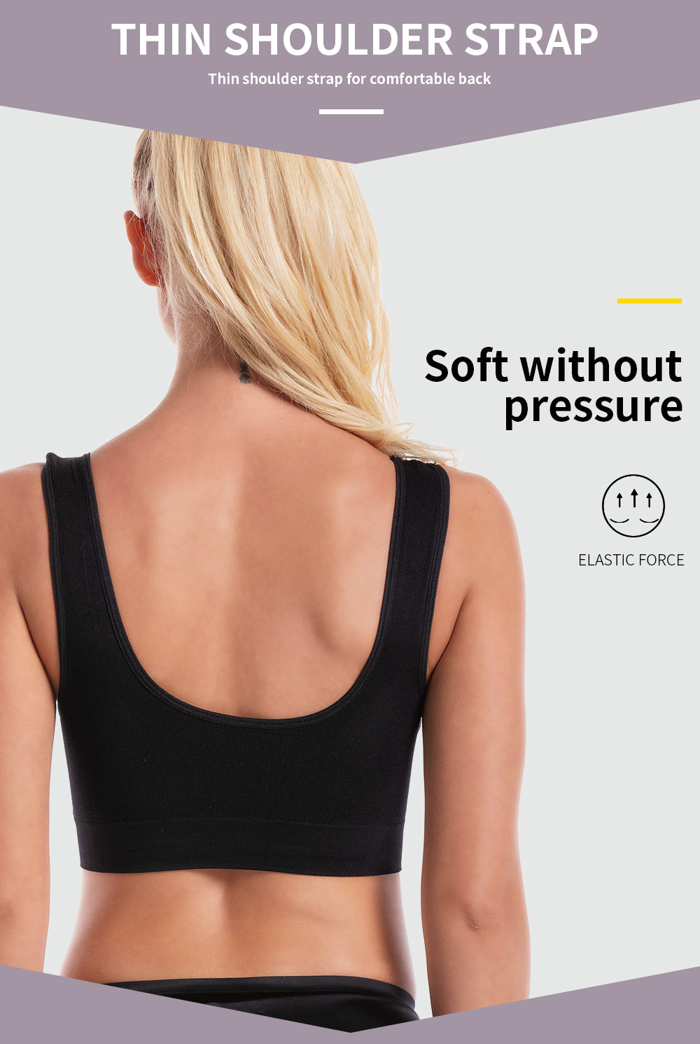 Women's Unwired Bras Wireless S-6XL Plus Size Backless Push Up Seamless Mesh Top Bra Non Bones Frame Sports Bras The Clothing Company Sydney