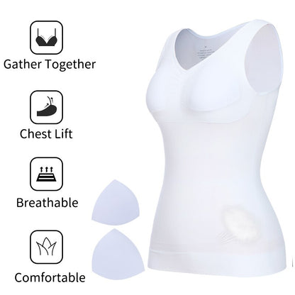 Padded Shaperwear Compression Camisole Body Shaper Woman Tummy Control Tank Tops Shapers Waist Trainer Corset Slim Vest The Clothing Company Sydney
