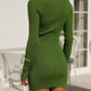 Green Long Sleeve Knitted Dress Elegant Sweetheart Neck Party Autumn Winter Bodycon Sweater Dress The Clothing Company Sydney