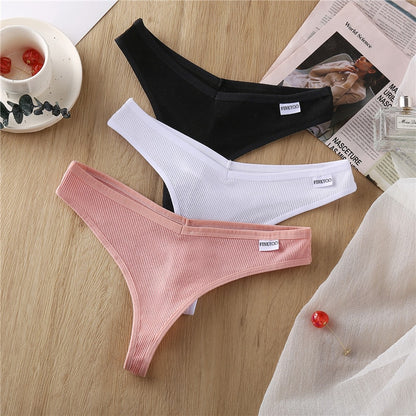 3 pack/Set Women's Cotton Mix Thongs Panties Low Waist G-String Briefs Ladies Brazilian Lingerie Girls Breathable Intimates The Clothing Company Sydney
