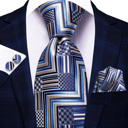 3 Piece 8.5cm Business Solid Paisley 100% Silk Men's Tie Neck Strip Ties for Men Formal Luxury Wedding Neckties Cufflinks Pocket Square The Clothing Company Sydney