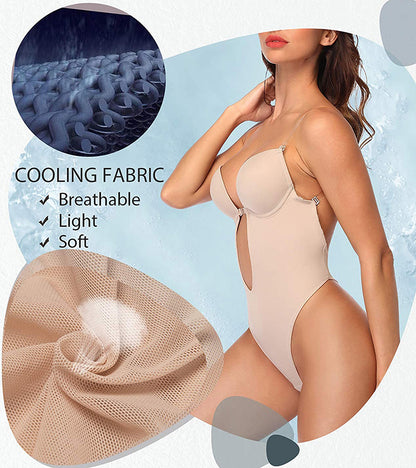 Women's Backless Shapewear Bodysuti Shaper Lace Smooth Plunge Body Briefer V-Neck Strapless Backless Bodysuit for Weddings The Clothing Company Sydney