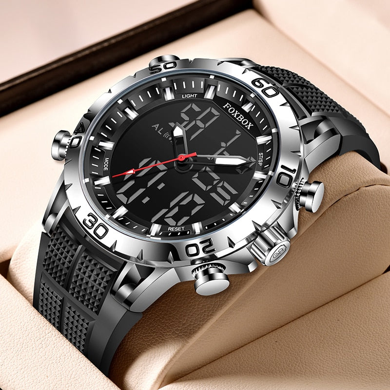 Foxbox Sport Mens Watches Top Brand Luxury Dual Display Quartz Watch For Men Military Waterproof Digital Electronic Watch The Clothing Company Sydney
