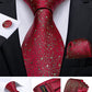 Designer Wedding Men's Tie Red  Solid Striped Paisley Neckties For Men Business Hanky Cufflinks Tie Set The Clothing Company Sydney