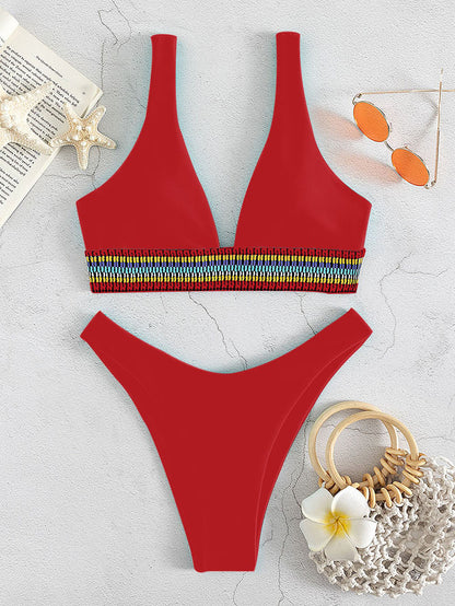 2 Piece  Swimwear Swimsuit Brazilian High Waist Bikinis Set Bathing Suit Swim for Summer Beach Wear The Clothing Company Sydney