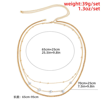 Cosysail 2Pcs/Set Simple Bead Waist Chain Punk Natural stone Thick Chain Belly Chain Beach Summer Holiday Gift The Clothing Company Sydney