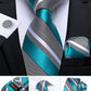 Classic 100% Silk Men's Ties 8cm Blue Plaid Dot Striped Business Necktie Handkerchief Wedding Party Tie Set The Clothing Company Sydney