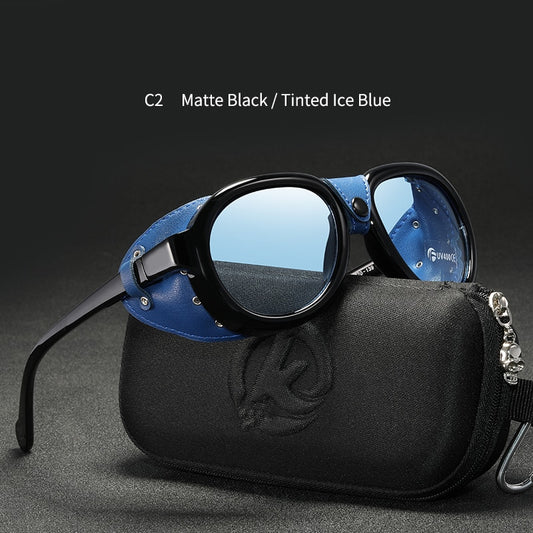 Luxury Steampunk Pilot Sunglasses Men and Women Shield Glasses UV400 Protection The Clothing Company Sydney