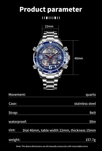Lige Brand Foxbox Digital Mens Watches Sport Quartz Wristwatch All Steel Military Waterproof Watch The Clothing Company Sydney