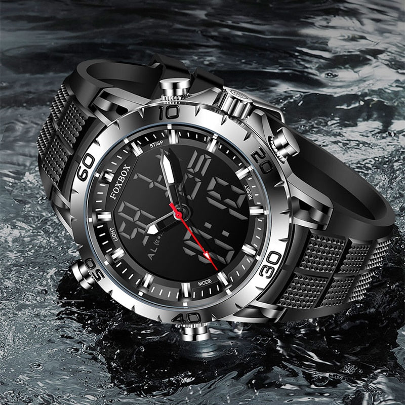 Foxbox Sport Mens Watches Top Brand Luxury Dual Display Quartz Watch For Men Military Waterproof Digital Electronic Watch The Clothing Company Sydney