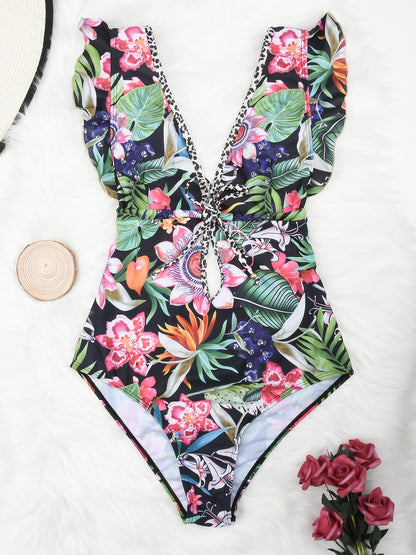 Ruffle One Piece Swimsuit Swimwear Female High Cut Brazilian Bather Monokini Bathing Suit Beachwear The Clothing Company Sydney