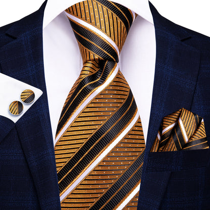 3 Piece 8.5cm Business Solid Paisley 100% Silk Men's Tie Neck Strip Ties for Men Formal Luxury Wedding Neckties Cufflinks Pocket Square The Clothing Company Sydney