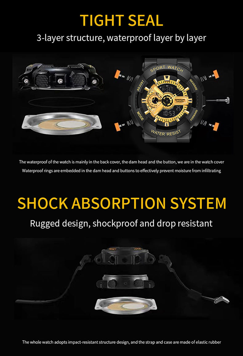 Sanda Military Army Sport Style Wristwatch Dual Display Men's Watch Clothing Company Sydney