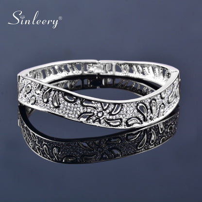 Luxury Hollow Flower Bangles For Women Rose Gold Silver Color Crystal Bracelets Best Friends Gifts Jewellery The Clothing Company Sydney