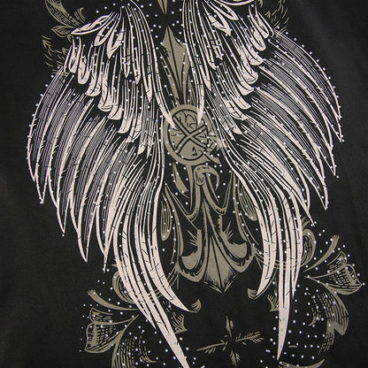 Gothic Grunge Fairycore Wings Printed Graphic Zipper Hooded Bodycon Dark Academia Autumn Mini Dresses Y2K Dress The Clothing Company Sydney