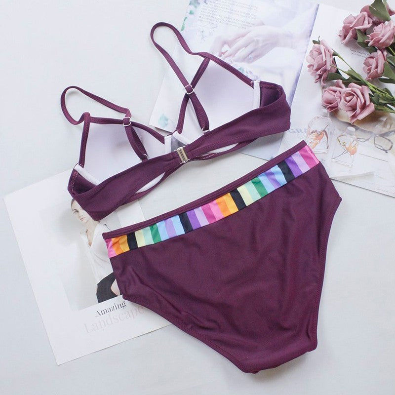 2 Piece Black Bikini Set Swimwear Print Swimsuit Push Up Polka Dots Bathing Suit Beachwear Biquini The Clothing Company Sydney