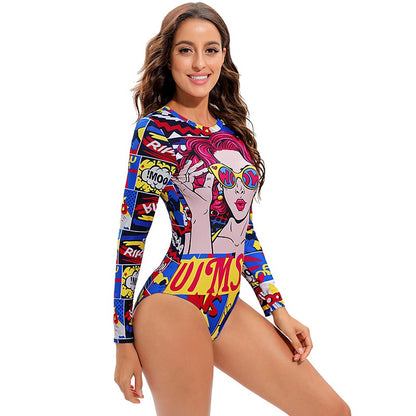 Long sleeve swimwear one piece swimsuit backless jumpsuit swim suit Bathing Suit beach wear Bodysuit Monokini The Clothing Company Sydney