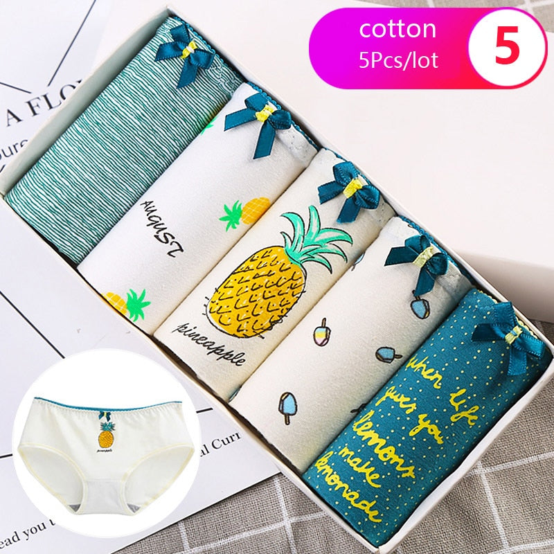 7Pcs/5Pcs Women Panties Comfort Cotton Mix Breathable Underwear Seamless Ladies Low Waist Lingeries Cute Girls Briefs The Clothing Company Sydney