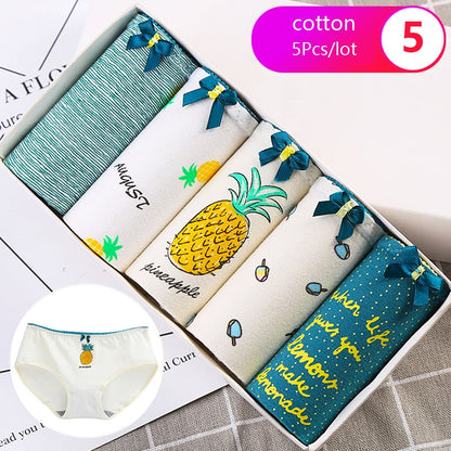 7Pcs/5Pcs Women Panties Comfort Cotton Mix Breathable Underwear Seamless Ladies Low Waist Lingeries Cute Girls Briefs The Clothing Company Sydney