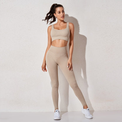 2 Piece High Waist Sports Legging Gym Women's sportswear Seamless Fitness Yoga Suit High Stretchy Workout Padded Sports Bra Leggings Set The Clothing Company Sydney