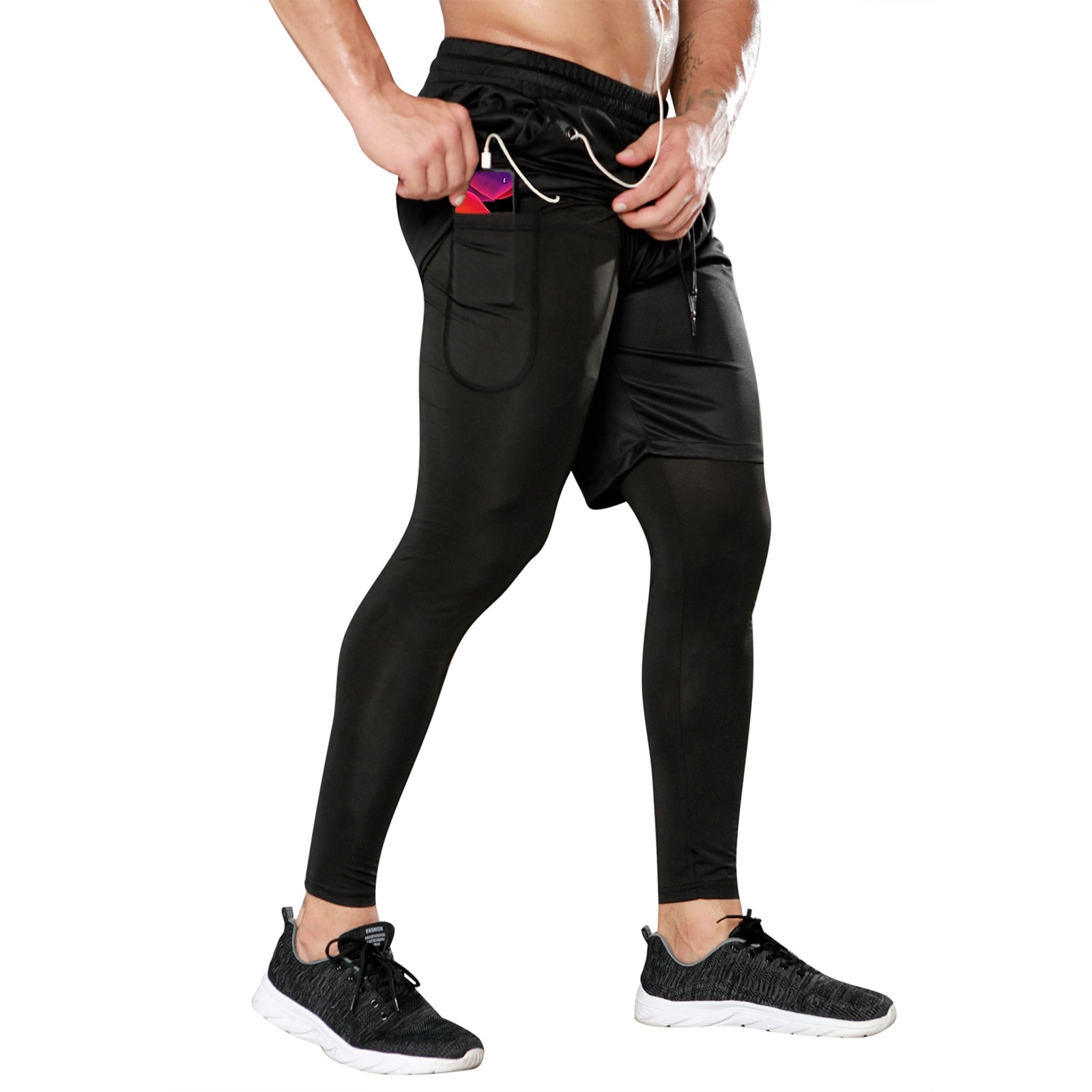 Men's Gym Pants Outdoor Tights Double-Layer Quick Drying Bodybuilding Casual Fitness Running Workout Basketball Sweatpants The Clothing Company Sydney