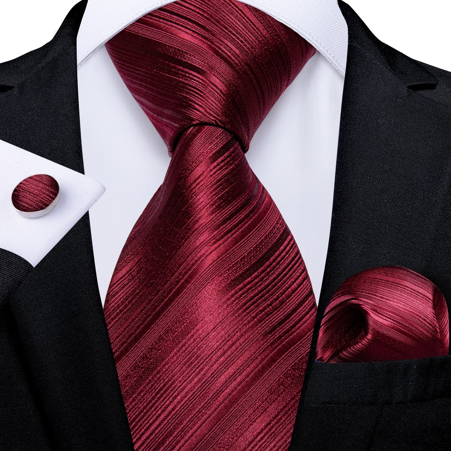 3 Piece Designer Men's Wedding Tie Gold Black Striped Silk Neck Ties For Men Hanky Cufflinks Set Business Party Wear The Clothing Company Sydney